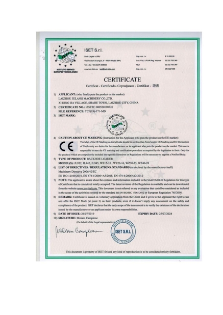 Porcellana Guangxi Ligong Machinery Co.,Ltd Certificazioni